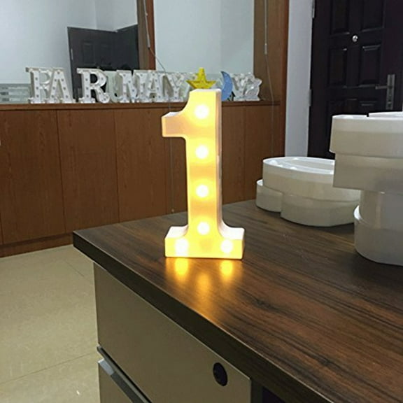 Light Up Letter Led Alphabet Number Light, For Party Wedding Festival Decoration With Stand, Battery Operated (Batteries Not Included, Custom Number By Ordering)