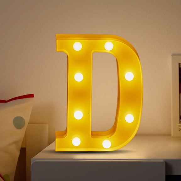 Light Up Letters, Featuring Alphabet & Number Lighted Letters, Battery Powered Glitter Light Up Signs for Table Decorations, Prom, Events, or Engagement Party Decor Letter D