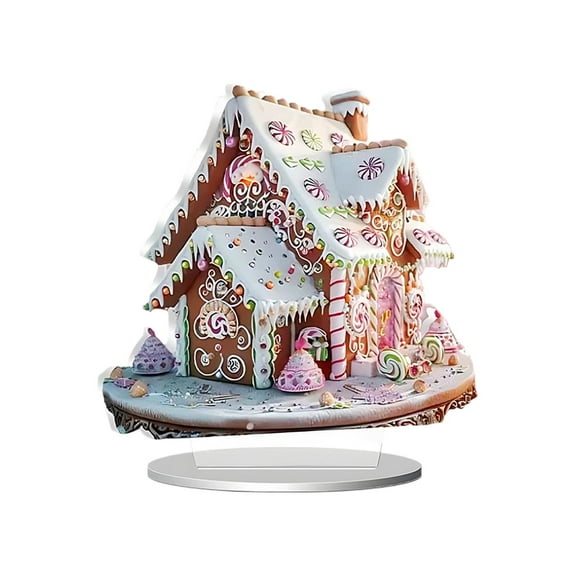 Light For Living Room, Acrylic 2D Flat No.9 Cake House Decorative Ornament - With Clean Lines, Transparent Texture, Subtle Light Refraction - For Desk, Bookshelf, Entryway, Living