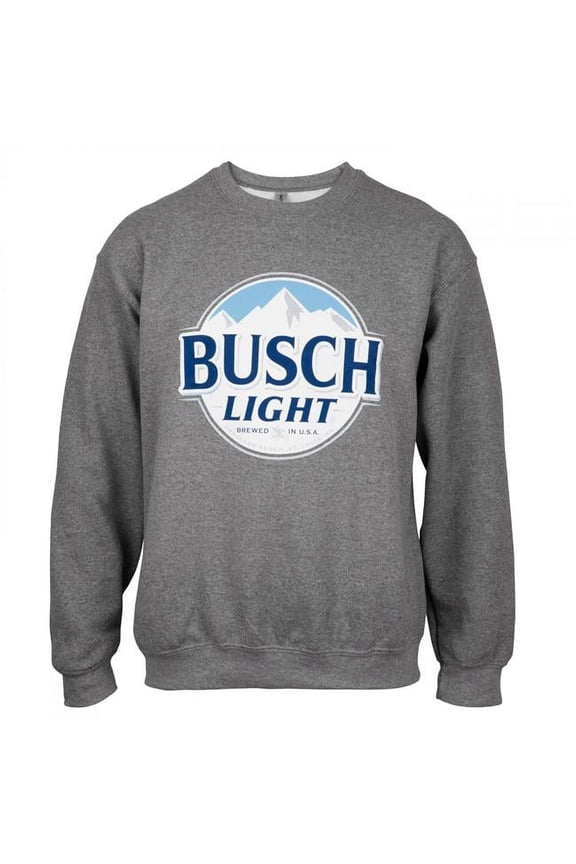 Light Logo Crewneck Cotton Sweatshirt, Grey - Extra Large