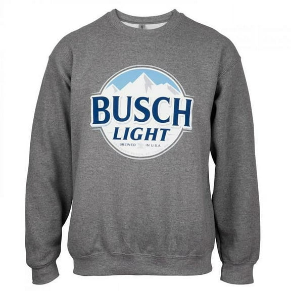 Light Logo Crewneck Cotton Sweatshirt, Grey - Extra Large