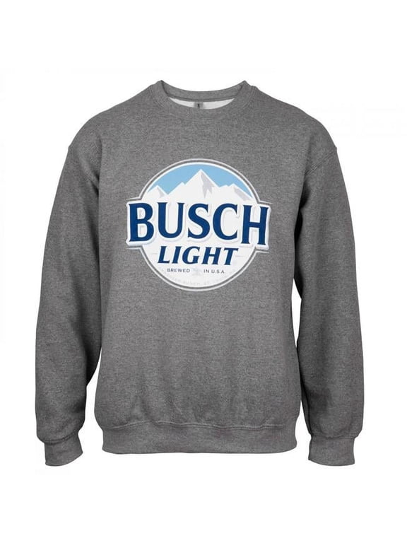 Light Logo Crewneck Cotton Sweatshirt, Grey - Extra Large