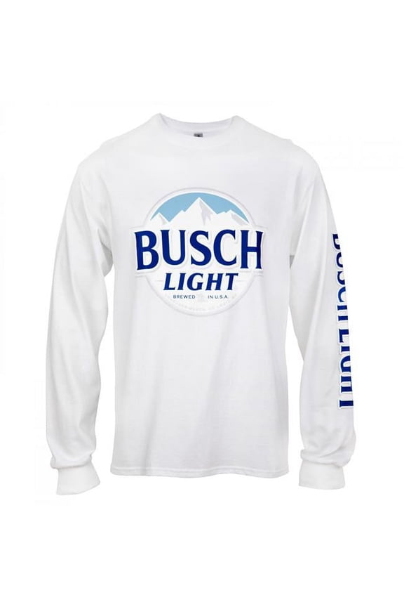 Light Logo Long Sleeve Cotton T-Shirt, White - 3XL