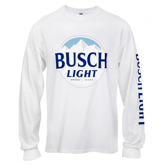 Light Logo Long Sleeve Cotton T-Shirt, White - Extra Large
