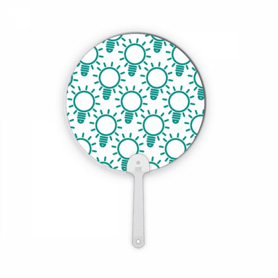 Light Lunous Stamp Pattern Plastic Round Handheld Fan Decorations Craft