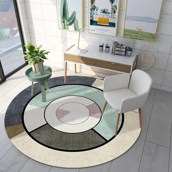 Light Luxury Abstract Round Carpets Living Room Sofa Coffee Table Rug Ins Style Bedroom Carpet Simplicity Study Cloakroom Rugs