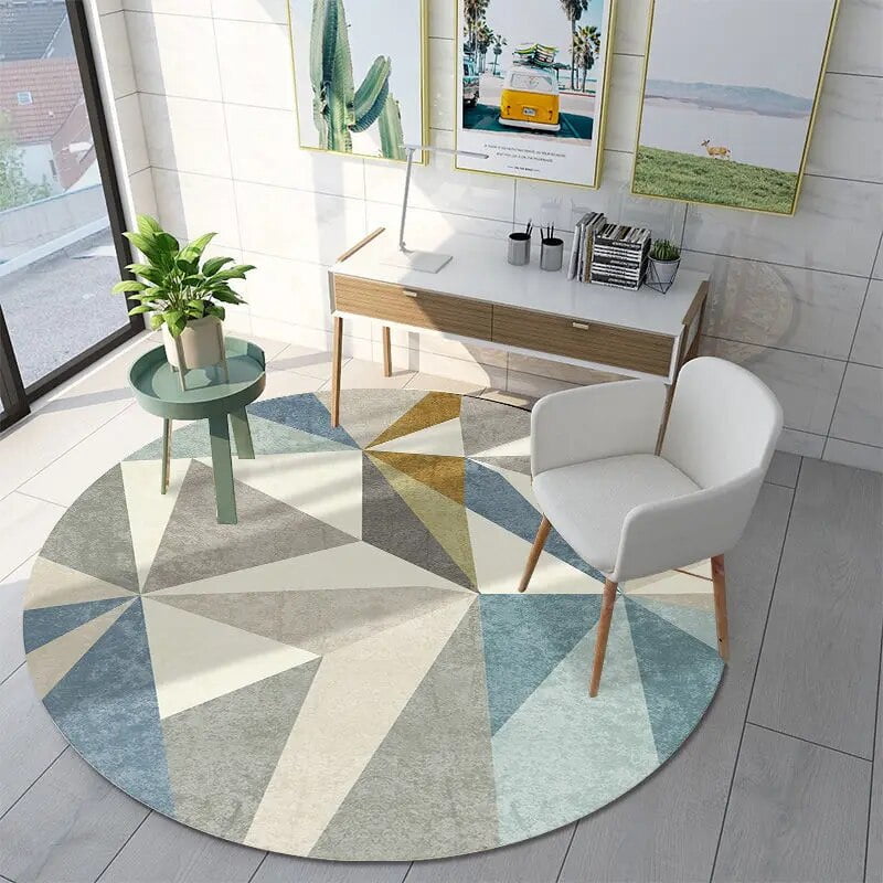 Light Luxury Abstract Round Carpets Living Room Sofa Coffee Table Rug