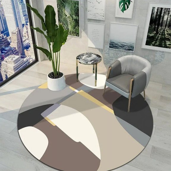 Light Luxury Abstract Round Carpets Living Room Sofa Coffee Table Rug Ins Style Bedroom Carpet Simplicity Study Cloakroom Rugs