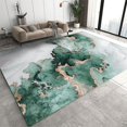 thumbnail image 1 of Light Luxury Art Washable Rugs, Nordic Green Gold Marble Ripples Area Rug, Foldable Anti-skid Ultra Soft Mat Carpet For Sofa Living Room Entryway Hallway Office Kitchen Apartment 4 x 5ft, 1 of 6