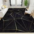 thumbnail image 1 of Light Luxury Black Gold Geometric Lines Area Rug, Modern Irregular Abstract Pattern Art Rugs, for Living Room Bedroom Dining Room Office-5x6ft, 1 of 7