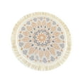thumbnail image 1 of Light Luxury Bohemian Style Woven Cotton Meal Pad Fabric Tassel Kitchen Table Centerpiece Plate Mat Set Woven Small Dining Table Set for 4 Teal Kitchen Table round Set for 4 Kitchen Table Place Mats, 1 of 7