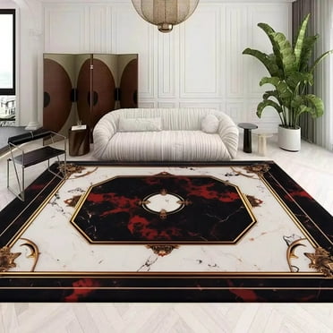 Light Luxury Classical Carpet for Living Room Decoration Bedroom Large Area Rugs Flannel Washable Cloakroom Floor Mats Non-Slip