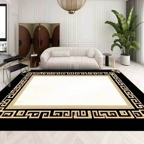 Light Luxury Classical Carpet for Living Room Decoration Bedroom Large Area Rugs Flannel Washable Cloakroom Floor Mats Non-Slip