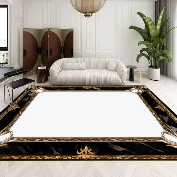 Light Luxury Classical Carpet for Living Room Decoration Bedroom Large Area Rugs Flannel Washable Cloakroom Floor Mats Non-Slip