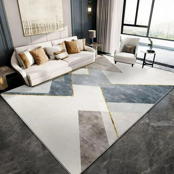 Light Luxury Geometric Carpets for Living Room Decor Home Sofa Coffee Table Carpet Bedroom Soft Lounge Rugs Non-slip Floor Mats
