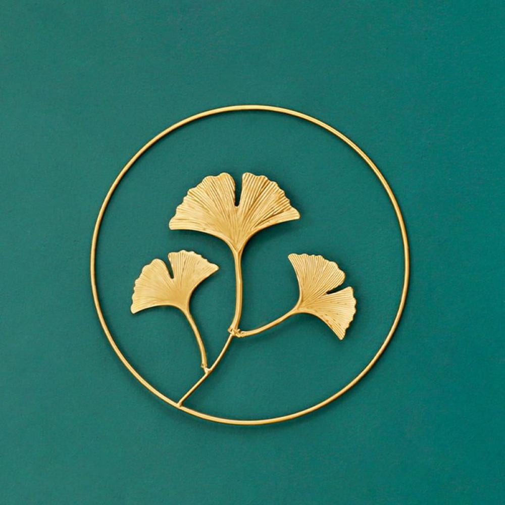 Light Luxury Gold Wrought Iron Wall Hanging Leaf Metal Decoration Home