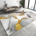 thumbnail image 1 of Light Luxury Gray Gold Marble Area Rug, Modern Marble Non Slip Accent Rug, Machine Washable Durable Carpet For Indoor Bedroom Living Room Office Decor Rug 4x5ft, 1 of 6