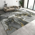thumbnail image 1 of Light Luxury Gray Marble Area Rug, Golden Texture Marble Non Slip Noise Reduction Large Area Rugs, Stain Resistant Durable Carpet For Indoor Living Room Bedroom Office Decor Mat 1x2ft, 1 of 6
