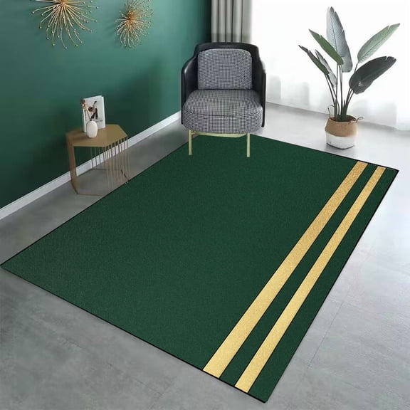 Light Luxury Green and Gold Carpets for Living Room r Nonslip Washable Sofa Foot Mat ration Bedroom Bedside Table Rug