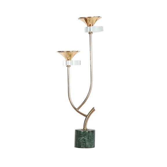 Light Luxury Iron Decorative Candlestick Marble Base Candlelight Dinner Props Porch Living Room Decorative Ornaments