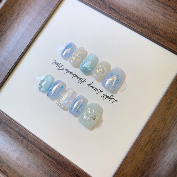 Light Luxury Light Luxury Pure Handmade Armor Summer Mammy Tea Aurora Falling Snow Small Short Round White