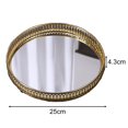 thumbnail image 1 of European Glass Metal Storage Tray Gold Decor Luxury Home Decor Jewelry Display Living Room Mirror Glass Tea Tray Table Storage, 1 of 5