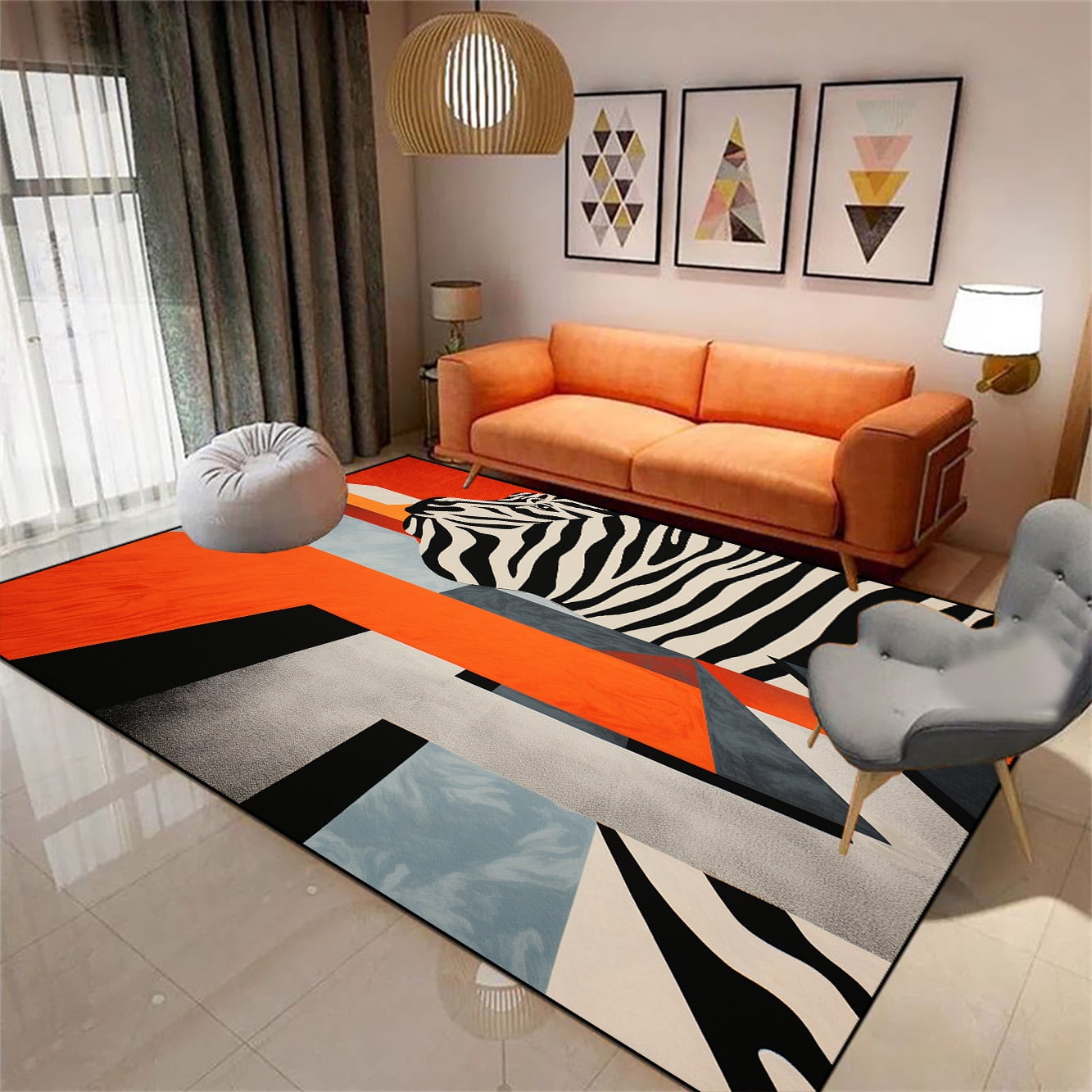 Light Luxury Nordic Carpets Living Room ration Geometry Carpet Home