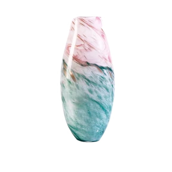 Light Luxury Pink Gradient Glass Vase High-end Glass Vase Decoration Living Room Flower Arrangement Foyer Decoration