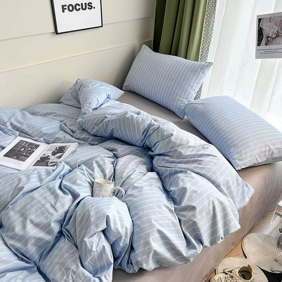 Light Luxury Retro Style Small Fresh Thick Strip Four-piece Bedding Student Dormitory Three-piece Set HYwys
