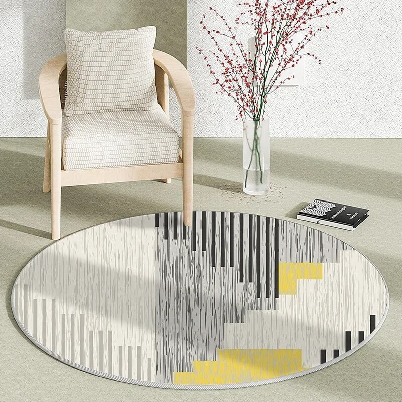 Light Luxury Round Carpets for Living Room Minimalist Bedroom Decor Rugs Large Area Study Floor