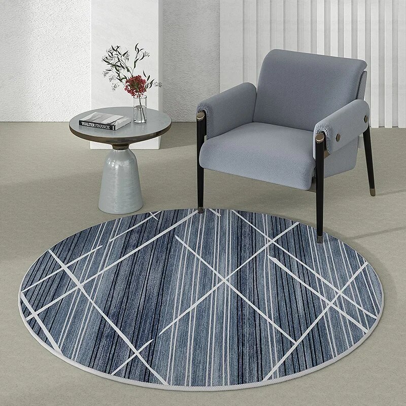 Light Luxury Round Carpets for Living Room Minimalist Bedroom Decor Rugs Large Area Study Floor
