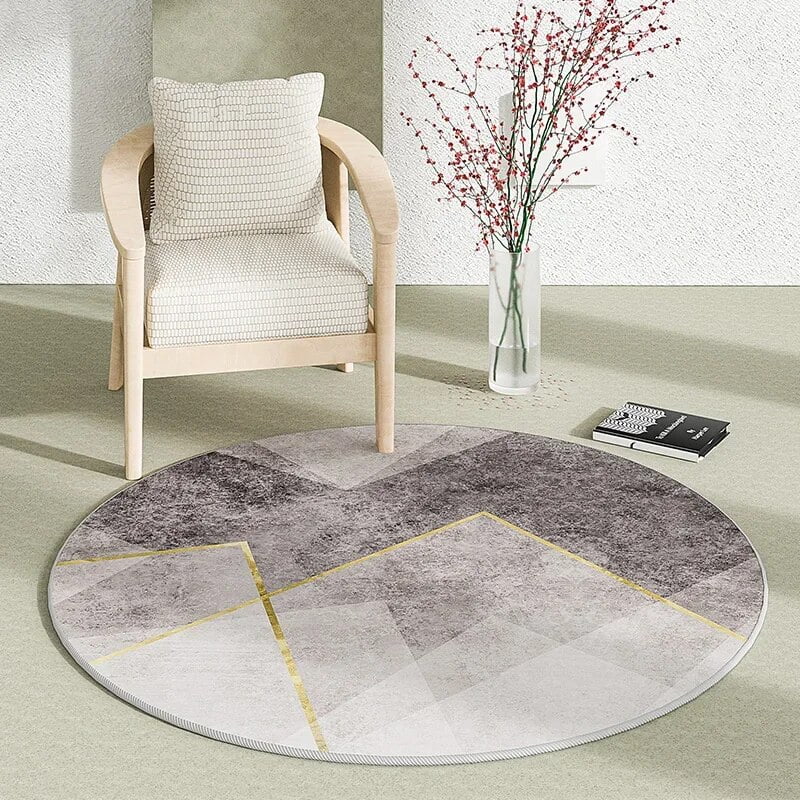 Light Luxury Round Carpets for Living Room Minimalist Bedroom Decor Rugs Large Area Study Floor