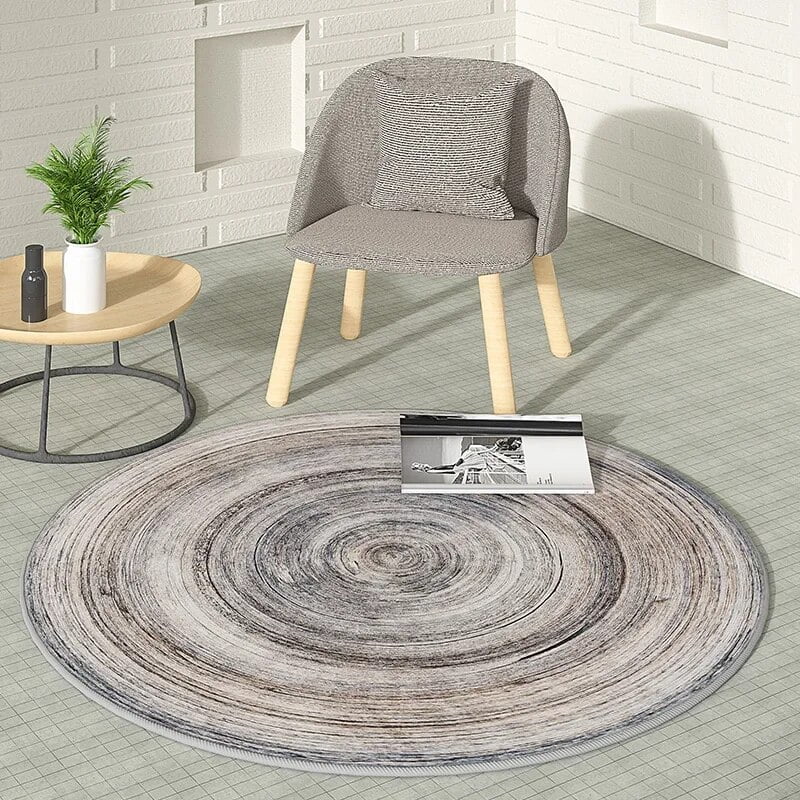 Light Luxury Round Carpets for Living Room Minimalist Bedroom Decor Rugs Large Area Study Floor
