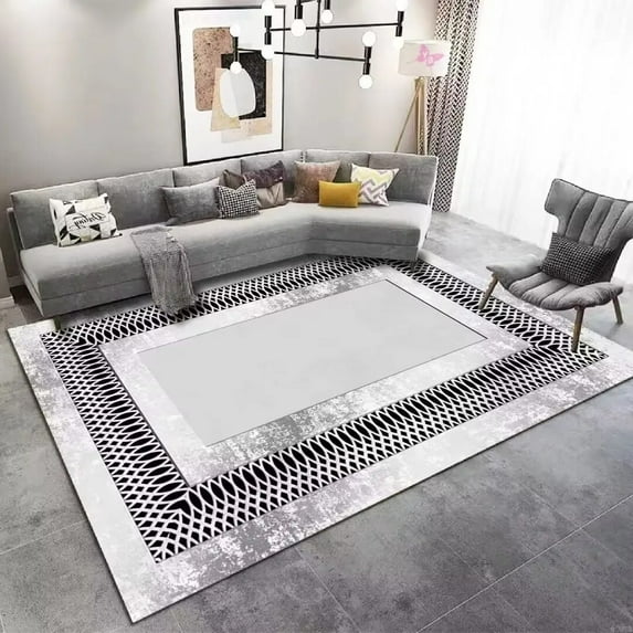 Light Luxury Silver Living Room Sofa Carpet Bedroom Decoration Large Area Rugs Washable Outdoor Balcony Coffee Table Floor Mat