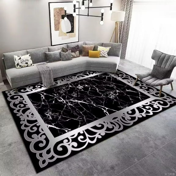 Light Luxury Silver Living Room Sofa Carpet Bedroom ration Large Area Rugs Washable Outdoor Balcony Coffee Table Floor Mat