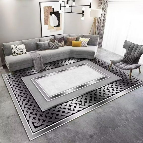 Light Luxury Silver Living Room Sofa Carpet Bedroom ration Large Area Rugs Washable Outdoor Balcony Coffee Table Floor Mat