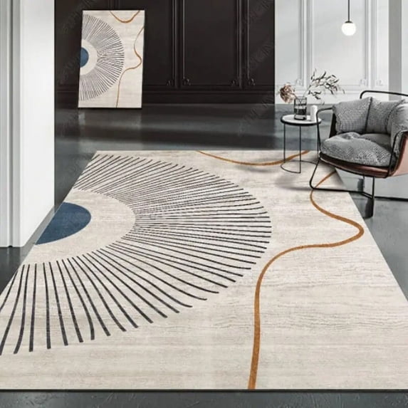 Light Luxury Striped Large Rugs for Living Room 140x200 Washable Bedroom Carpet Room Decoration Soft Non-slip Sofa Mat for Floor