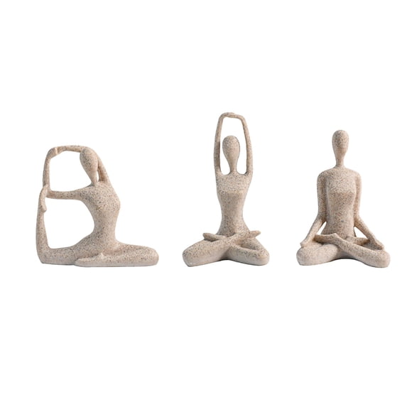Light Luxury Yoga Dancing Sports Figures Three-Piece Set Ornaments Abstract Creative Design With Realistic Details Smooth Lines High Texture For Bedroom Living Room Study Hotel