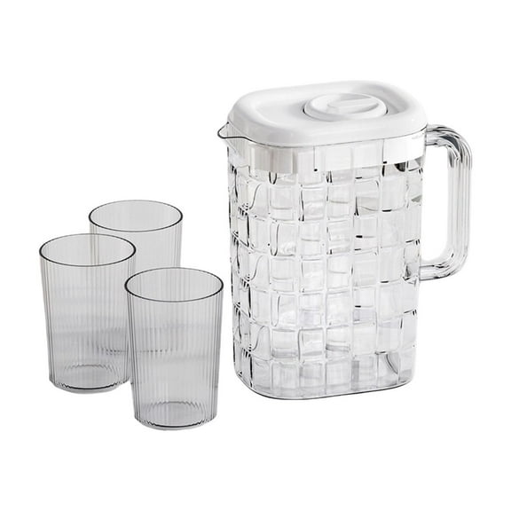 Light Luxurys Cold Water Kettle Living Room Large Capacity 2L Cool White Water Kettle Household Water Cup Set Refrigerator Juices Vapors Tea Kettle（White）