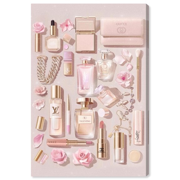 Light Make Up Accessories Canvas Fashion Art Print by Art Remedy, Gallery Wrapped, 20 x 30