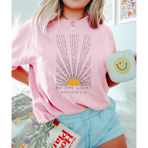 Be The Light Matthew 5 14 Sunburst Vintage Bible Verse Christian Celestial Shirt, Boho Shirt, Sun Shirt, Inspirational, Christian Apparel All Size S-5Xl