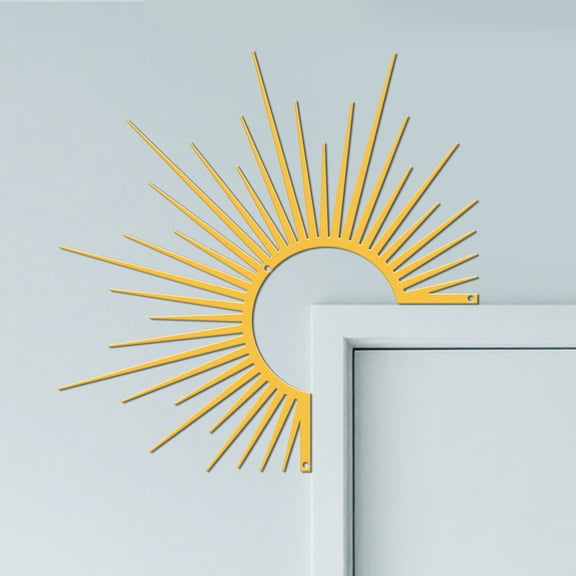 Light Metal Door Frame Decoration Theme Door Topper Window Corner Wall Art Decor for Home Bathroom Bedroom Office Yellow
