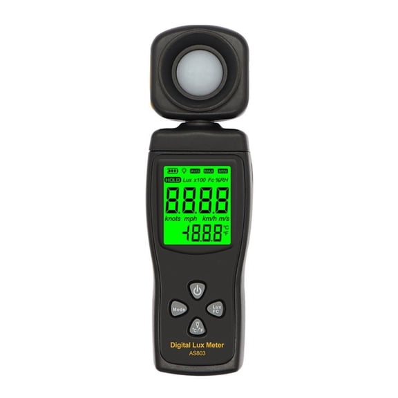 Light Meter 0~200000lux Range Light Meter Pocket Design Light Meter Lux/Fc Light Meter Tester Environmental Test Gray Handheld Solar Power Tester ,Easy to Use