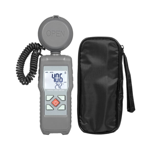 Light Meter Digital Illuminance Meter Ambient Temperature Measuring Instrument Range up to 200,000 Lux Luxmeter 360 Rotatable