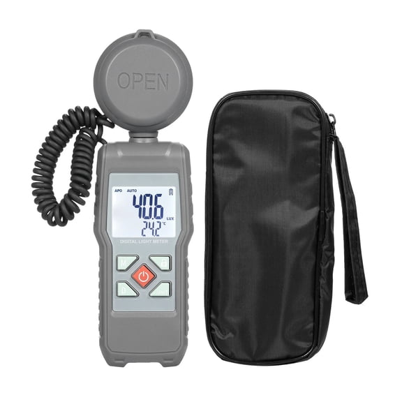 Light Meter Digital Illuminance Meter Handheld Ambient Temperature Measuring Instrument 200000 Lux Luxmeter 360 Rotatable Head