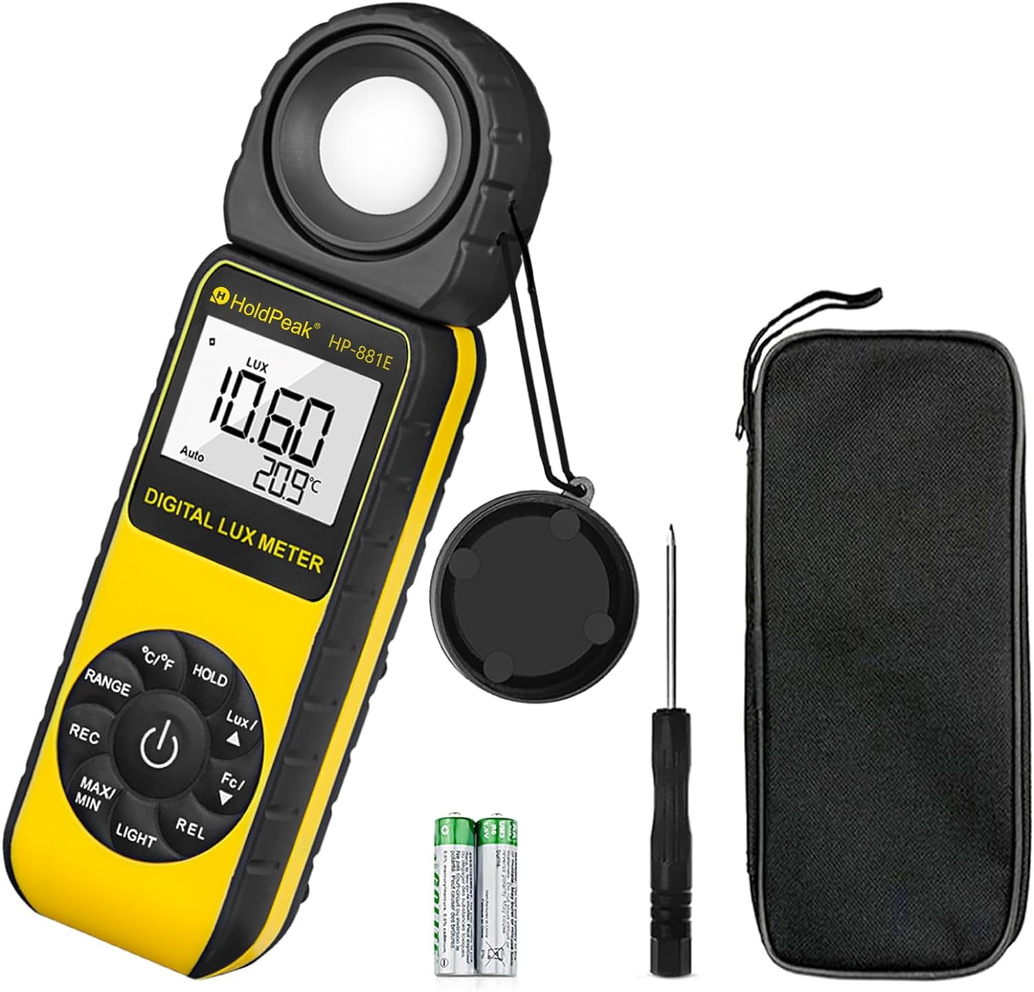 Light Meter-HOLDPEAK 881E Digital Illuminometer/Light Meter with 1 ...