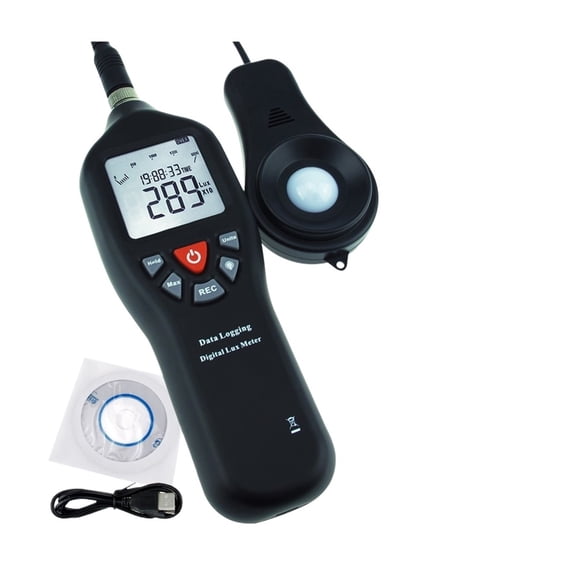 Light Meter Luxometer 0-200000 Photometer With Data Logging Function Detachable Sensor Backlight Lar Display Lux Meter ,High Precision