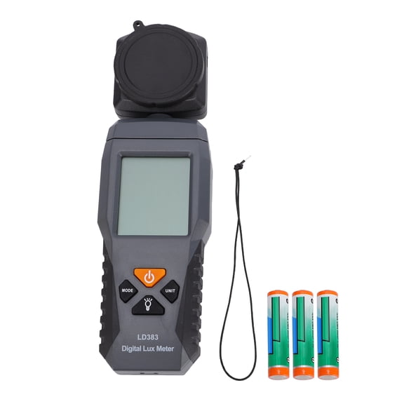 Light Meter Portable Light Meter, 0-200,000 Lx Digital Illuminance Meter with 180 Rotating Sensor and Backlit LCD Display, Handheld Ambient Temperature Measurer for Plants, Photography, Film