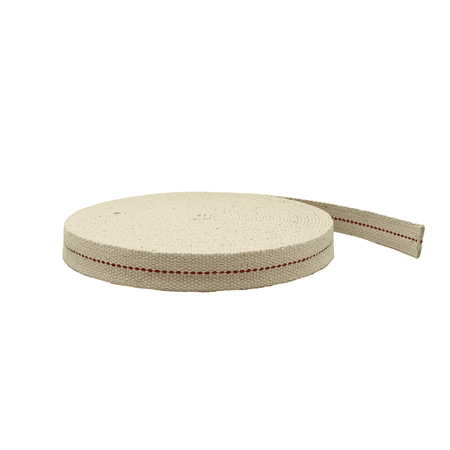 Light Of Mine 3/4" Inch 100% Cotton Flat Wick 33 Foot Roll for Paraffin Oil or Kerosene Based Lanterns and Oil Lamps with Genuine Red Stitch Superior Quality 3/4"
