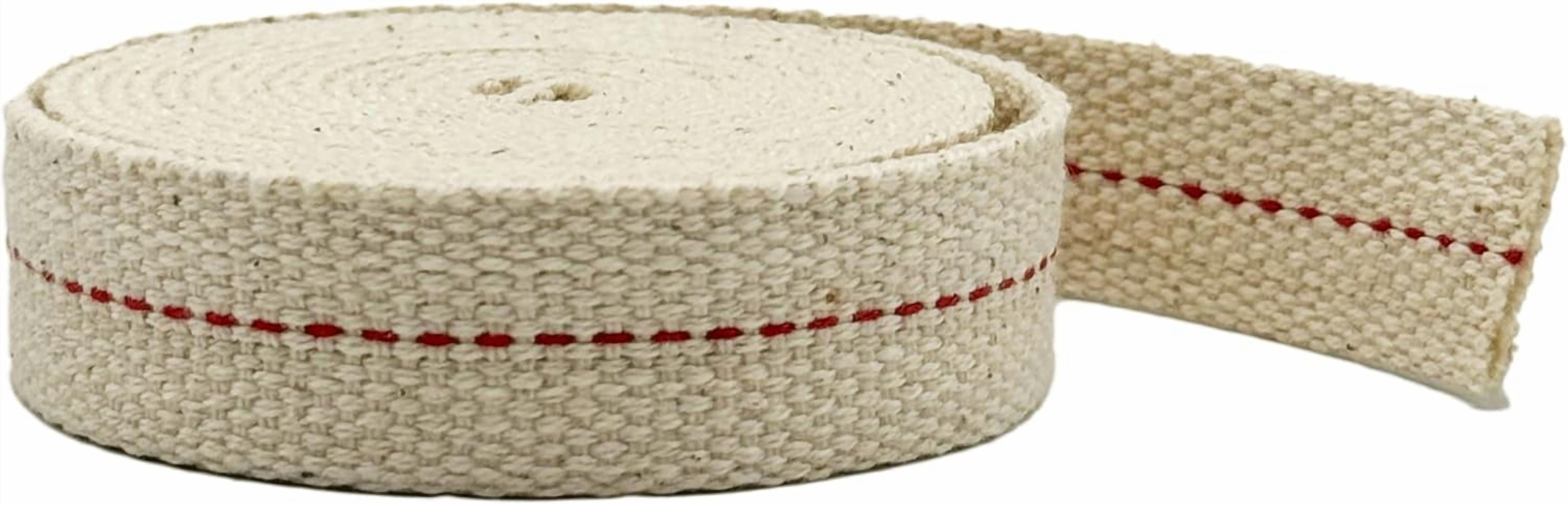 Light of Mine: 3/4" Inch Smokeless Flat Oil Lamp Wick, 6 Foot Roll, 100% Cotton Replacement Wick with Genuine Red Stitch for Kerosene Lanterns, Paraffin Lamps & Hurricane Lanterns (3/4" 6' -1pk)